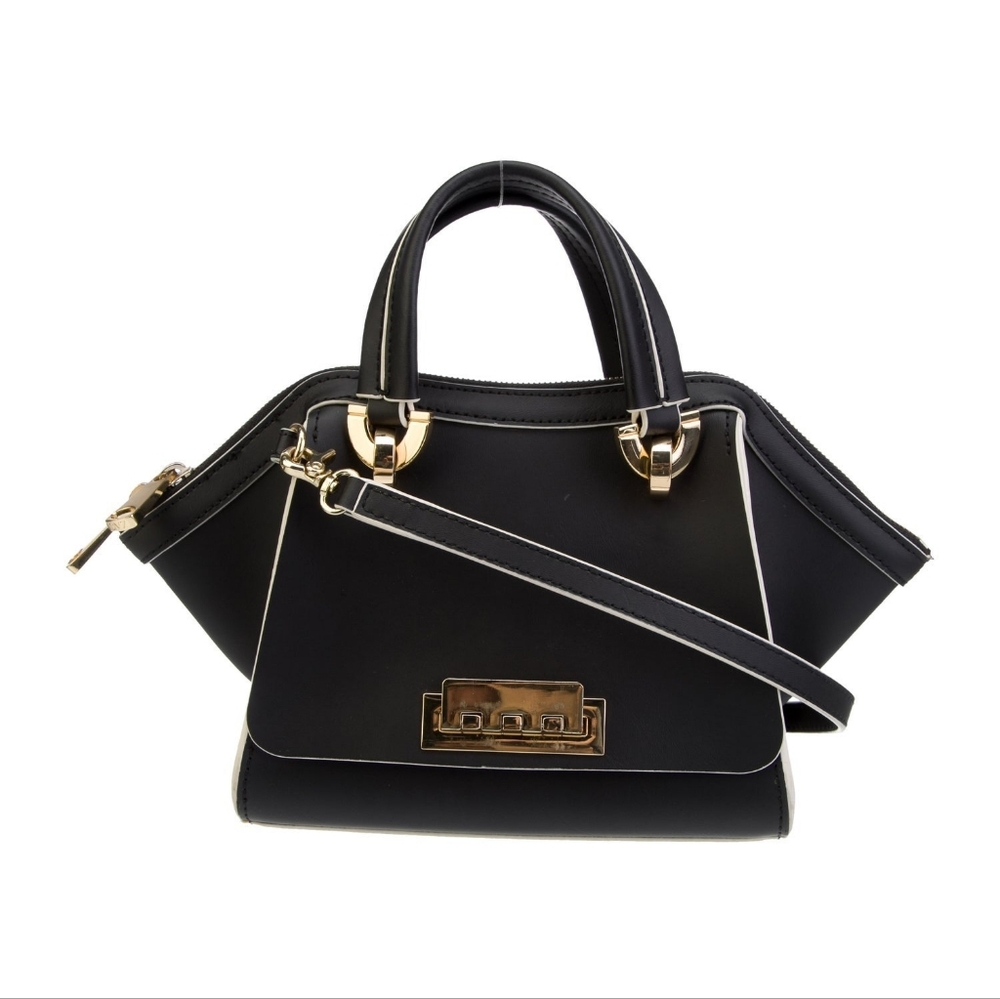 Zac Posen Black Satchel with Gold Details